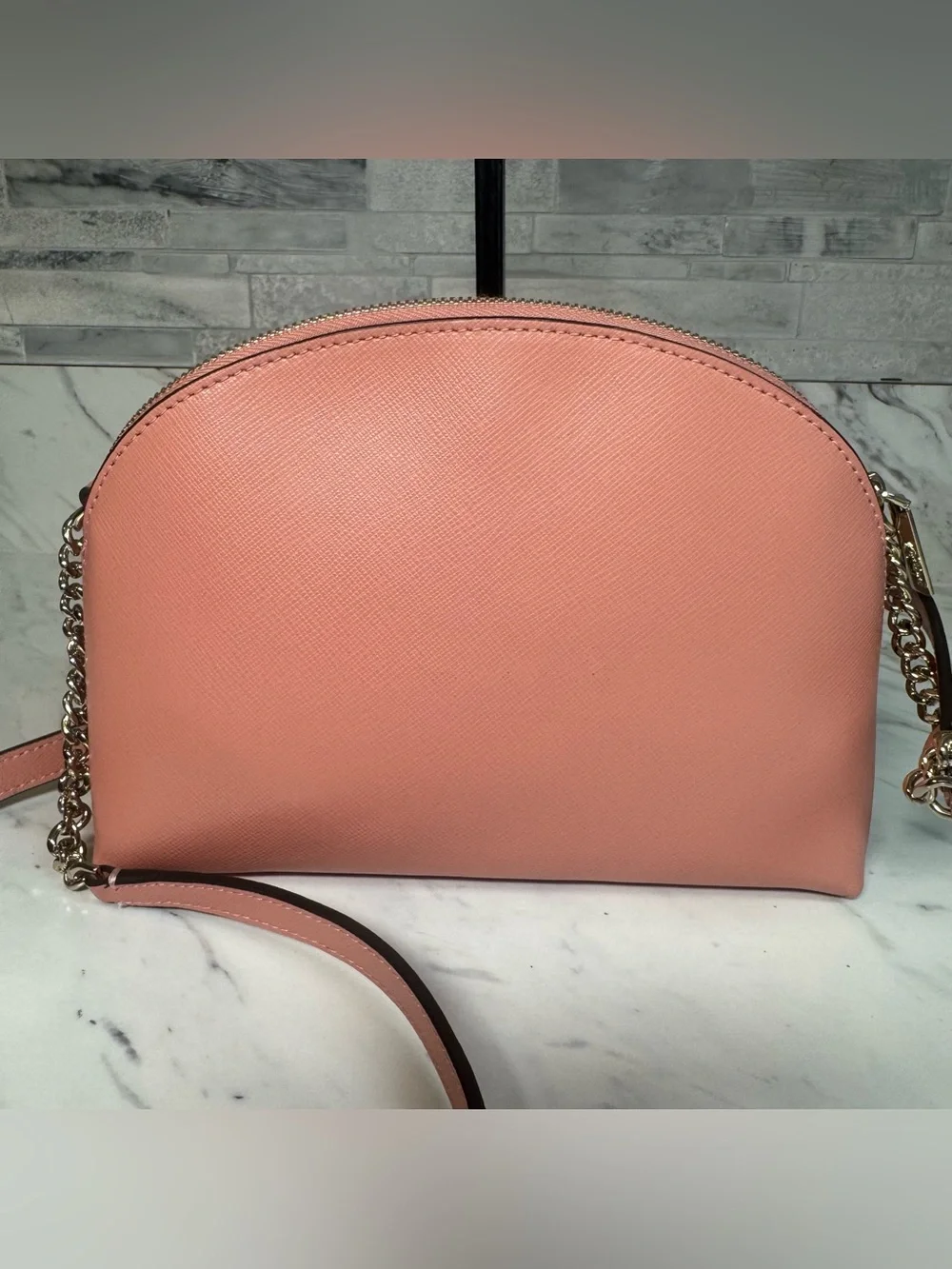 Kate Spade Pink Leather Spencer Small Double Zip Crossbody Bag
